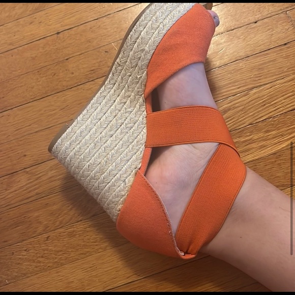 3 pair bundle high heels super cute wedge one real leather all woman size 8.5 - Picture 5 of 11